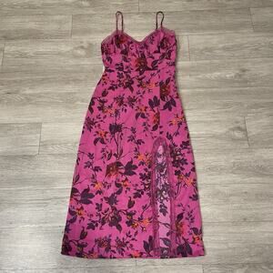 Urban Outfitters Floral Lace Midi Slip Dress Prom M Womens Colorful Spring